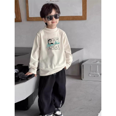 批发<b class='q'>男童</b>德绒<b class='q'>半高领</b><b class='q'>长袖</b>T恤秋新款街头潮流休闲儿童外穿打底衫