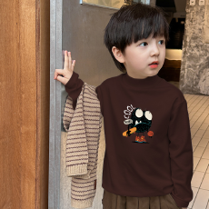 批发<b class='q'>男童</b>德绒<b class='q'>半高领</b><b class='q'>长袖</b>T恤秋新款街头潮流休闲儿童外穿打底衫