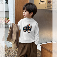 批发<b class='q'>男童</b>德绒<b class='q'>半高领</b><b class='q'>长袖</b>T恤秋新款街头潮流休闲儿童外穿打底衫