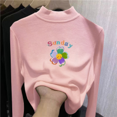 批发儿童半高领德绒打底衫秋<b class='q'>冬</b>内搭女童装长袖T恤秋<b class='q'>冬</b>百搭洋气上衣