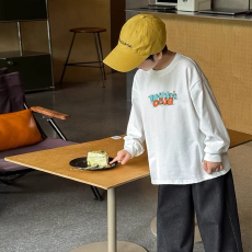 批发纯棉 带螺纹袖口<b class='q'>男童</b><b class='q'>长袖</b>T恤春秋装新款儿童时尚圆领百搭t恤