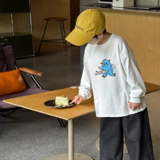 批发纯棉 带螺纹袖口<b class='q'>男童</b><b class='q'>长袖</b>T恤春秋装新款儿童时尚圆领百搭t恤