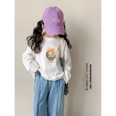 批发纯棉女童长袖T恤<b class='q'>春</b>秋新款韩版儿童洋气宝宝时髦百搭上衣