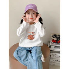 批发纯棉女童长袖T恤<b class='q'>春</b>秋新款韩版儿童洋气宝宝时髦百搭上衣