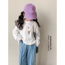 批发纯棉女童长袖T恤<b class='q'>春</b>秋新款韩版儿童洋气宝宝时髦百搭上衣