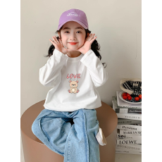 批发纯棉女童长袖T恤<b class='q'>春</b>秋新款韩版儿童洋气宝宝时髦百搭上衣