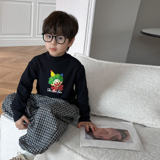 批发男童德绒半高领长袖T恤<b class='q'>秋</b>新款街头潮流休闲儿童外穿打底衫