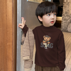 批发男童德绒半高领长袖T恤<b class='q'>秋</b>新款街头潮流休闲儿童外穿打底衫