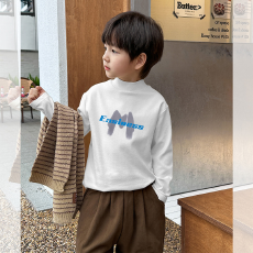 批发男童德绒半高领长袖T恤<b class='q'>秋</b>新款街头潮流休闲儿童外穿打底衫