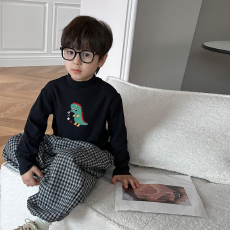 批发男童德绒半高领长袖T恤<b class='q'>秋</b>新款街头潮流休闲儿童外穿打底衫