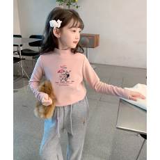 批发儿童半高领德绒打底衫<b class='q'>秋</b>冬内搭女童装长袖T恤<b class='q'>秋</b>冬百搭洋气上衣