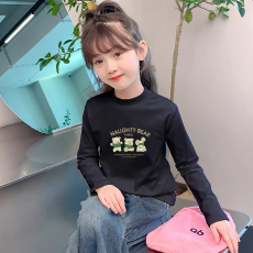 批发儿童半高领德绒打底衫<b class='q'>秋</b>冬内搭女童装长袖T恤<b class='q'>秋</b>冬百搭洋气上衣
