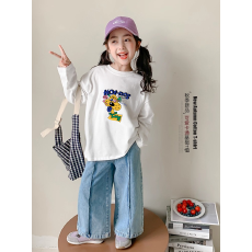 批发纯棉女童长袖T恤春<b class='q'>秋</b>新款韩版儿童洋气宝宝时髦百搭上衣