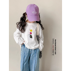 批发纯棉女童长袖T恤春<b class='q'>秋</b>新款韩版儿童洋气宝宝时髦百搭上衣