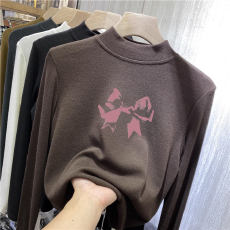 批发<b class='q'>儿童</b>半高领德绒打底衫秋冬内搭女童装长袖T恤秋冬百搭洋气上衣