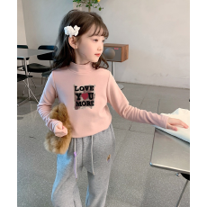 批发儿童半高领德绒<b class='q'>打底衫</b>秋冬内搭<b class='q'>女童</b>装长袖T恤秋冬百搭洋气上衣