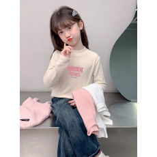 批发儿童半高领德绒<b class='q'>打底衫</b>秋冬内搭<b class='q'>女童</b>装长袖T恤秋冬百搭洋气上衣
