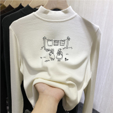 批发儿童半高领德绒打底衫秋冬内搭女童装长袖<b class='q'>T</b><b class='q'>恤</b>秋冬百搭洋气上衣