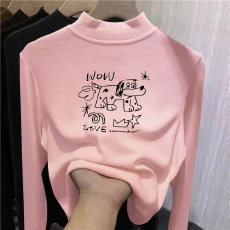 批发儿童半高领德绒打底衫秋冬内搭女童装长袖<b class='q'>T</b><b class='q'>恤</b>秋冬百搭洋气上衣