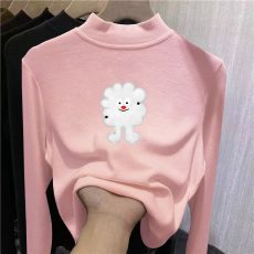 批发<b class='q'>儿童</b>半高领德绒打底衫秋冬内搭女童装长袖T恤秋冬百搭洋气上衣