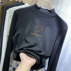 批发<b class='q'>儿童</b>半高领德绒打底衫秋冬内搭女童装长袖T恤秋冬百搭洋气上衣