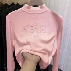 批发<b class='q'>儿童</b>半高领德绒打底衫秋冬内搭女童装长袖T恤秋冬百搭洋气上衣