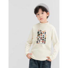 批发<b class='q'>男童</b>德绒<b class='q'>半高领</b>长袖T恤秋新款街头潮流休闲儿童外穿打底衫