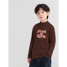 批发<b class='q'>男童</b>德绒<b class='q'>半高领</b>长袖T恤秋新款街头潮流休闲儿童外穿打底衫