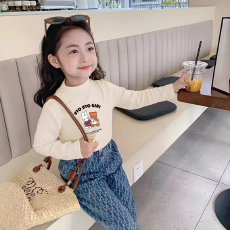 批发儿<b class='q'>童</b>半高领德绒打底衫秋冬内搭女<b class='q'>童</b>装<b class='q'>长袖</b><b class='q'>T</b><b class='q'>恤</b>秋冬百搭洋气上衣