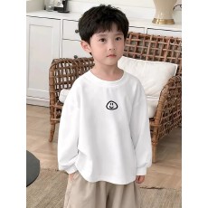 批发纯棉 带螺纹袖口<b class='q'>男童</b><b class='q'>长袖</b>T恤春秋装新款儿童时尚圆领百搭t恤