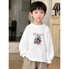 批发纯棉 带螺纹袖口<b class='q'>男童</b><b class='q'>长袖</b>T恤春秋装新款儿童时尚圆领百搭t恤