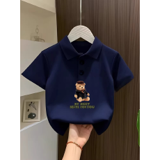 批发儿童短袖上衣<b class='q'>夏</b>季装新款卡通印花polo衫洋气休闲宽松百搭上衣