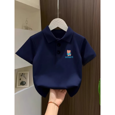 批发儿童短袖上衣<b class='q'>夏</b>季装新款卡通印花polo衫洋气休闲宽松百搭上衣