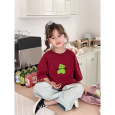 批发纯棉女童韩版洋气短袖T恤夏装新款百搭圆领印花休闲上衣潮