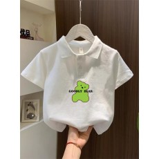 批发儿童短袖上衣夏季装新款卡通印花polo衫洋气休闲宽松百搭上衣