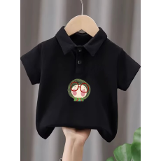 批发儿童短袖上衣夏季装新款卡通印花polo衫洋气休闲宽松百搭上衣