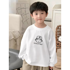 批发纯棉 带螺纹袖口男童长袖T恤春秋装新款儿童时尚圆领百搭t恤