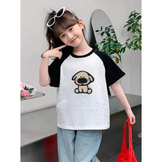批发纯棉女童插肩短袖T恤<b class='q'>夏</b>季新款儿童印花时尚百搭洋气上衣