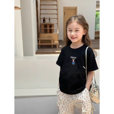 批发纯棉<b class='q'>女</b><b class='q'>童</b>韩版洋气短袖T恤夏装新款<b class='q'>百搭</b>圆领印花休闲上衣潮