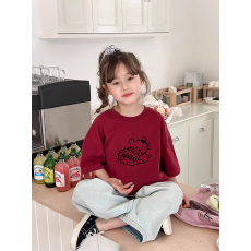 批发纯棉<b class='q'>女童</b><b class='q'>韩版</b>洋气短袖T恤夏装新款百搭圆领印花休闲上衣潮