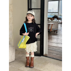 批发纯棉<b class='q'>女童</b><b class='q'>韩版</b>洋气短袖T恤夏装新款百搭圆领印花休闲上衣潮