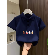 批发儿童短袖上衣夏季装新款卡通印花polo衫洋气休闲宽松百搭上衣