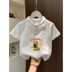 批发儿童短袖上衣夏季装新款卡通印花polo衫洋气休闲宽松百搭上衣