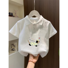批发儿童短袖上衣夏季装新款卡通印花polo衫洋气休闲宽松百搭上衣