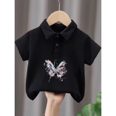 批发儿童短袖上衣夏季装新款卡通印花polo衫洋气休闲宽松百搭上衣
