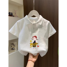 批发<b class='q'>儿童</b>短袖上衣夏季装新款卡通印花polo衫洋气休闲宽松百搭上衣