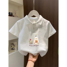 批发儿童短袖上衣夏季装新款卡通印花polo衫洋气休闲<b class='q'>宽松</b>百搭上衣