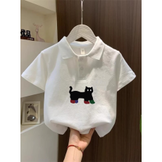 批发儿童短袖上衣夏季装新款卡通印花polo衫洋气休闲<b class='q'>宽松</b>百搭上衣