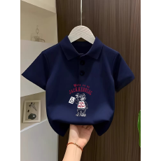 批发儿童短袖上衣夏季装新款卡通印花polo衫洋气休闲<b class='q'>宽松</b>百搭上衣
