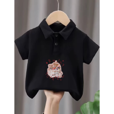 批发儿童短袖上衣夏季装新款卡通印花polo衫洋气休闲<b class='q'>宽松</b>百搭上衣